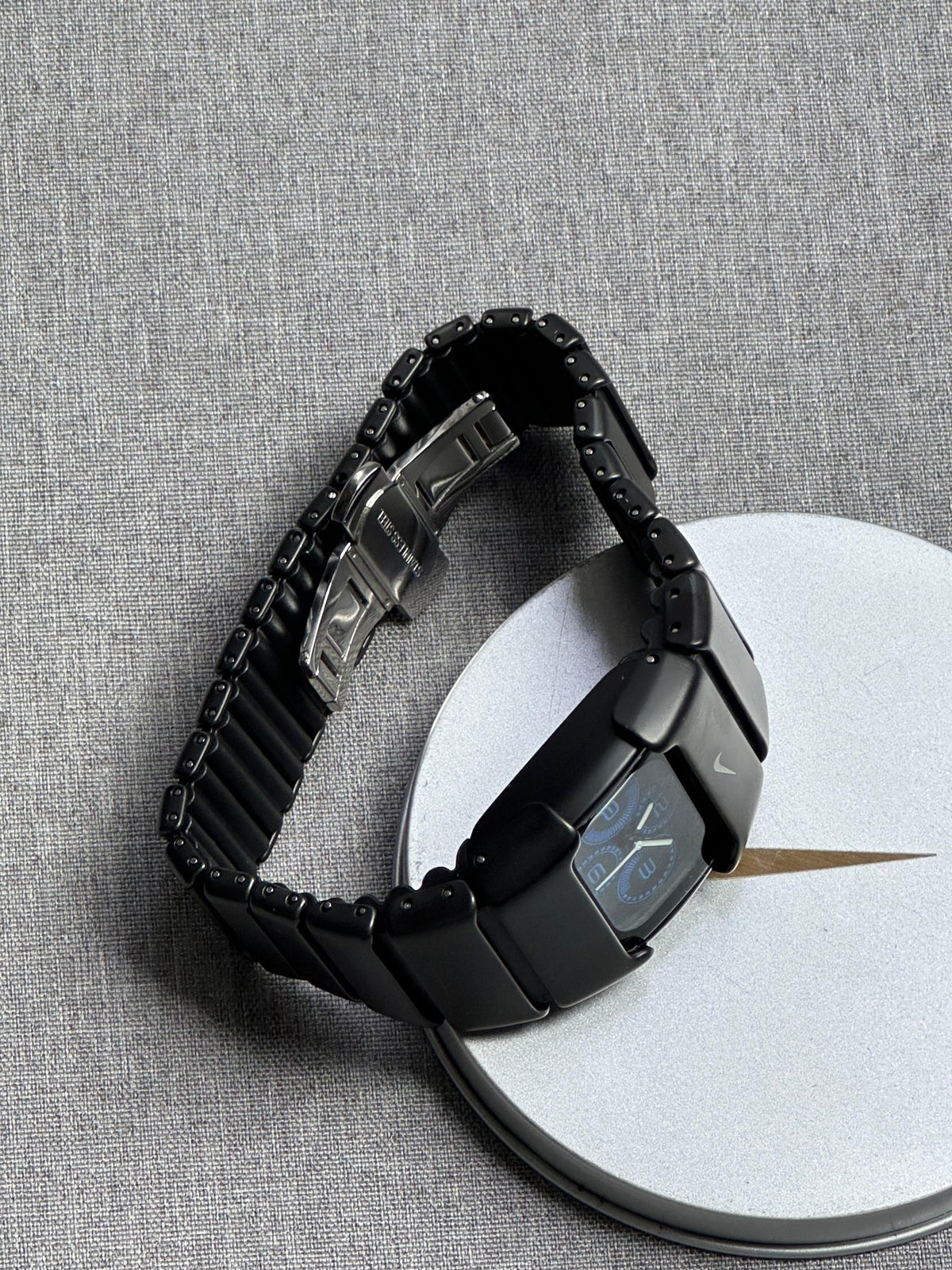 Nike D-Line Matte Black Analogue Watch with Blue Dial