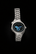 Nike Triax Chronograph Watch Matte Silver with blue black dial