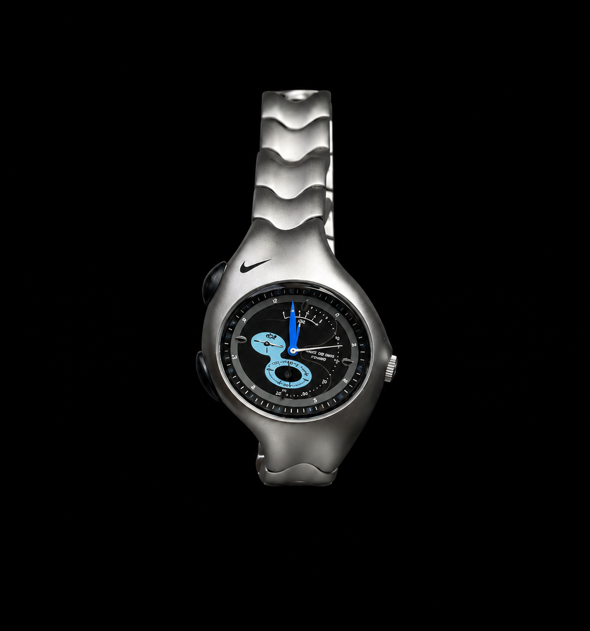 Nike Triax · Matte Silver, Blue & Black Dial
